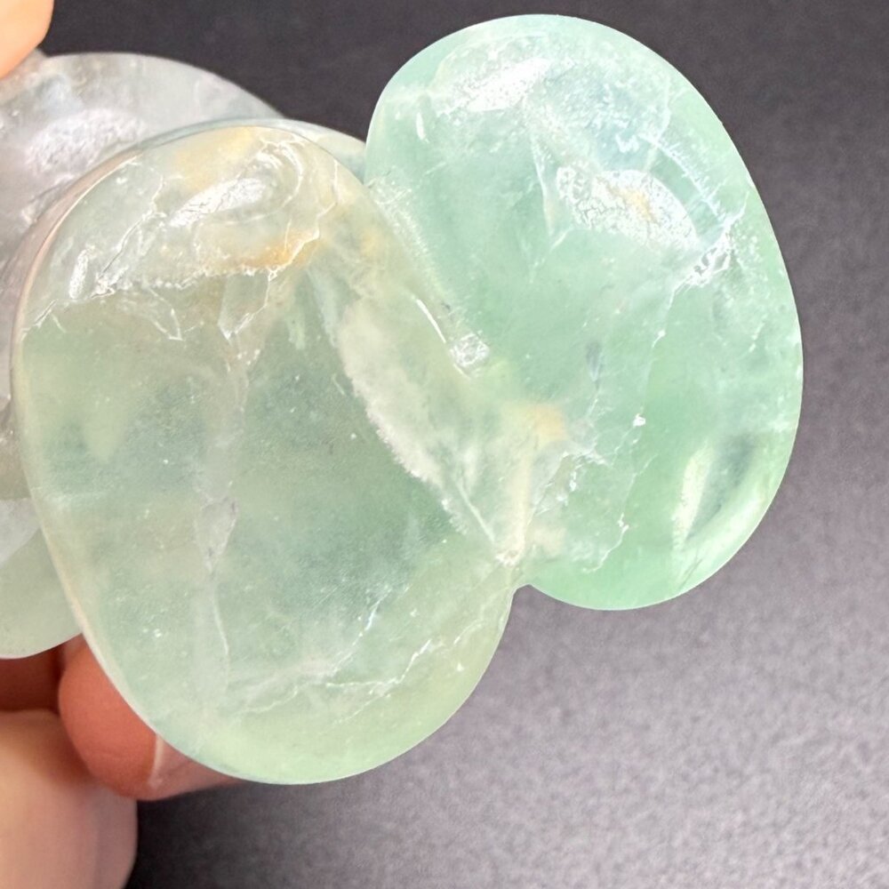 Natural Rainbow Fluorite Gummy Bear Hand Carved UVs Stone Crystal 4" 296g - Picture 6 of 12